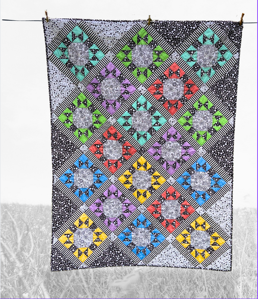 Pattern, ABQ, Black, White & Bright Lap Quilt