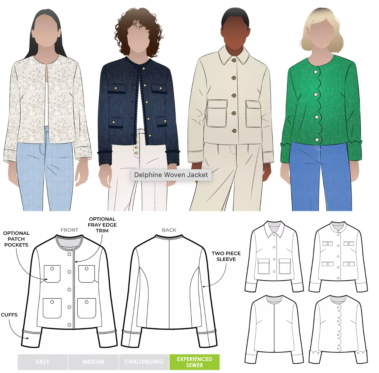 Pattern, Style Arc, Delphine Woven Jacket