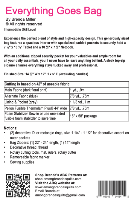 Pattern, Everything Goes Bag, Organizer ABQ-159