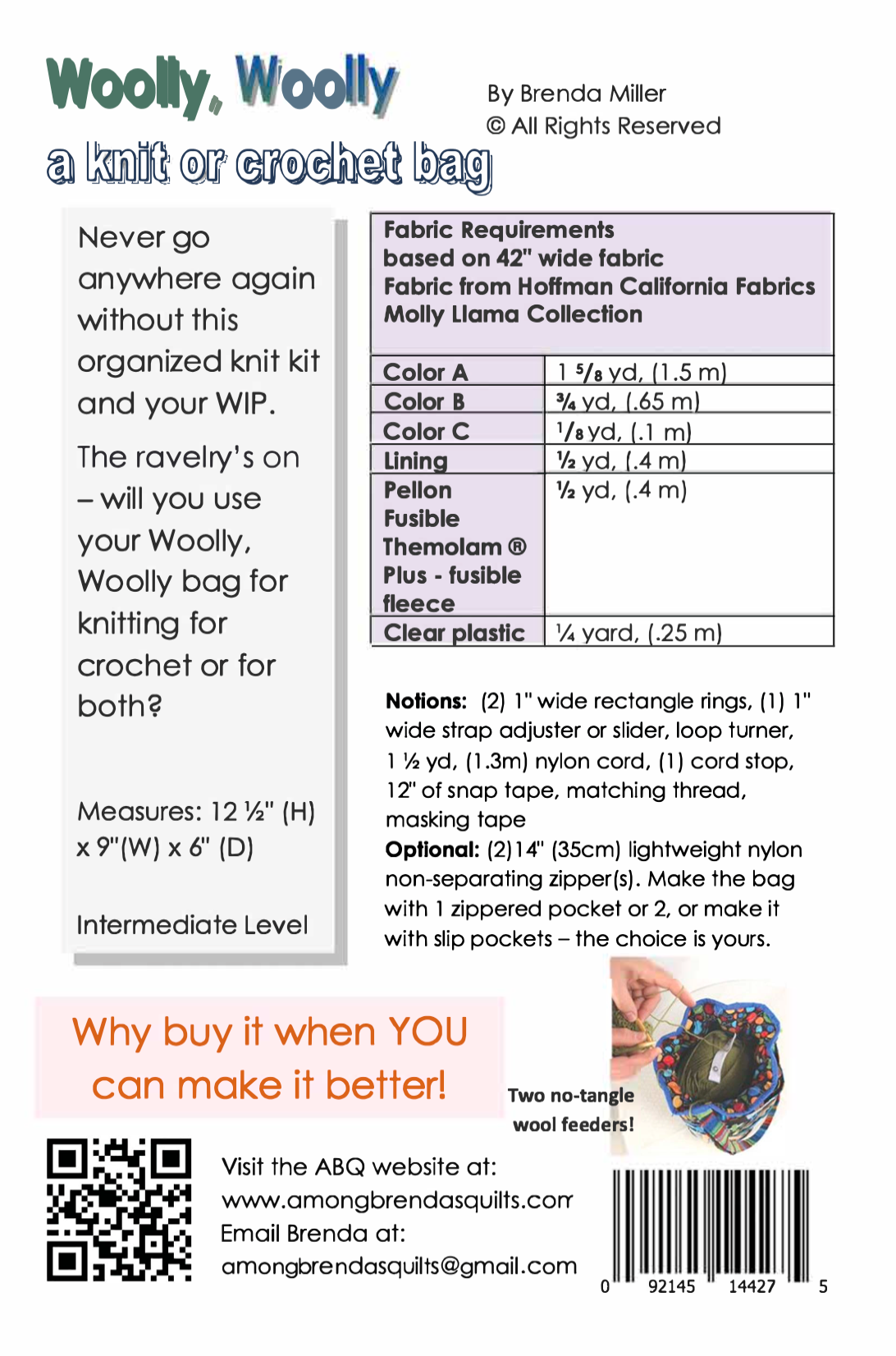 Pattern, Woolly, Woolly Bag - A Knit Kit!  ABQ-172