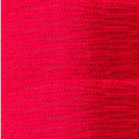 Fabric, Chenille Knit Solid Red