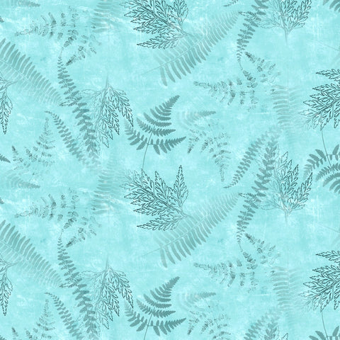 Fabric, Light Aqua En Bleu Ferns Y4033-3