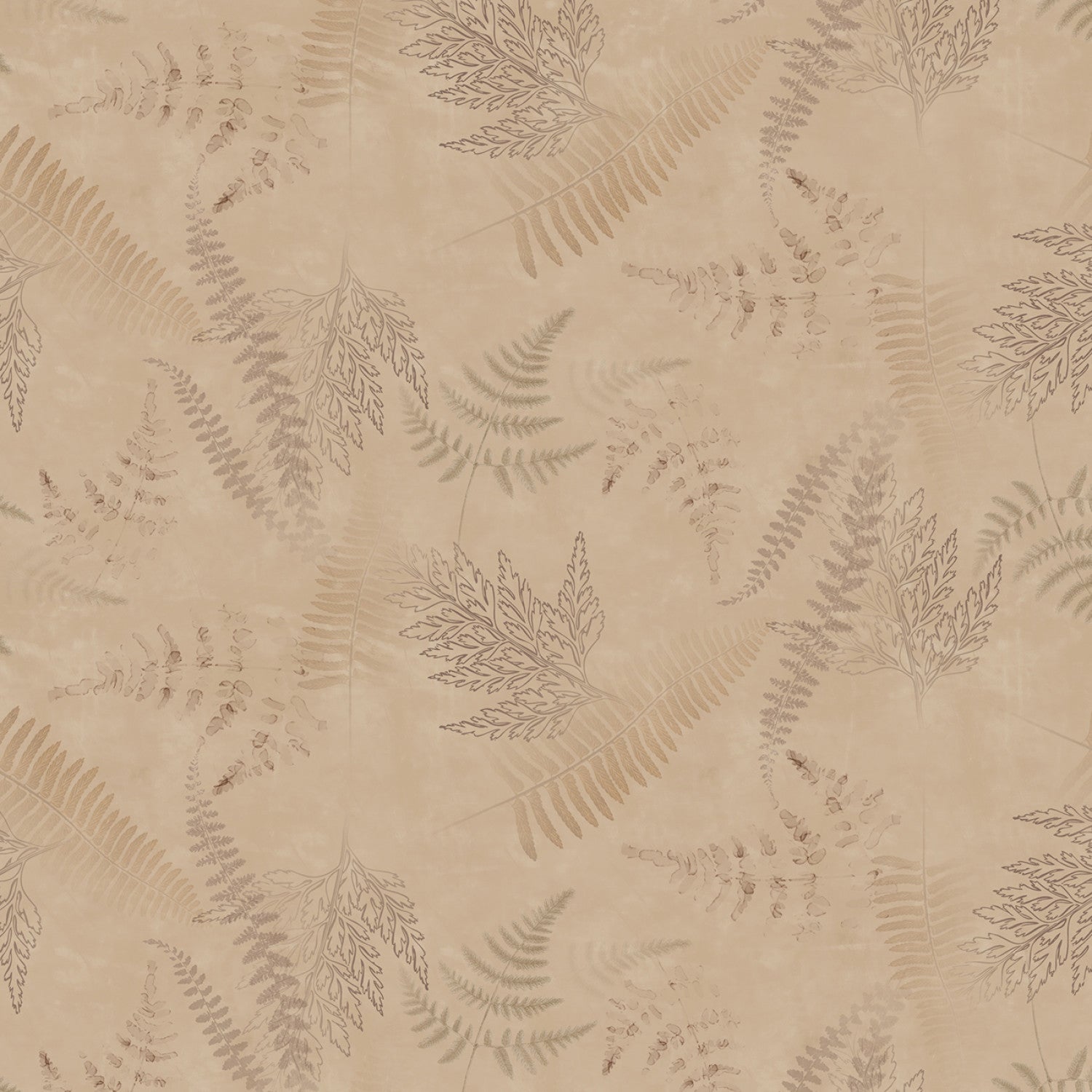 Fabric, En Bleu Digital Print Light Caramel Ferns Y4033-64