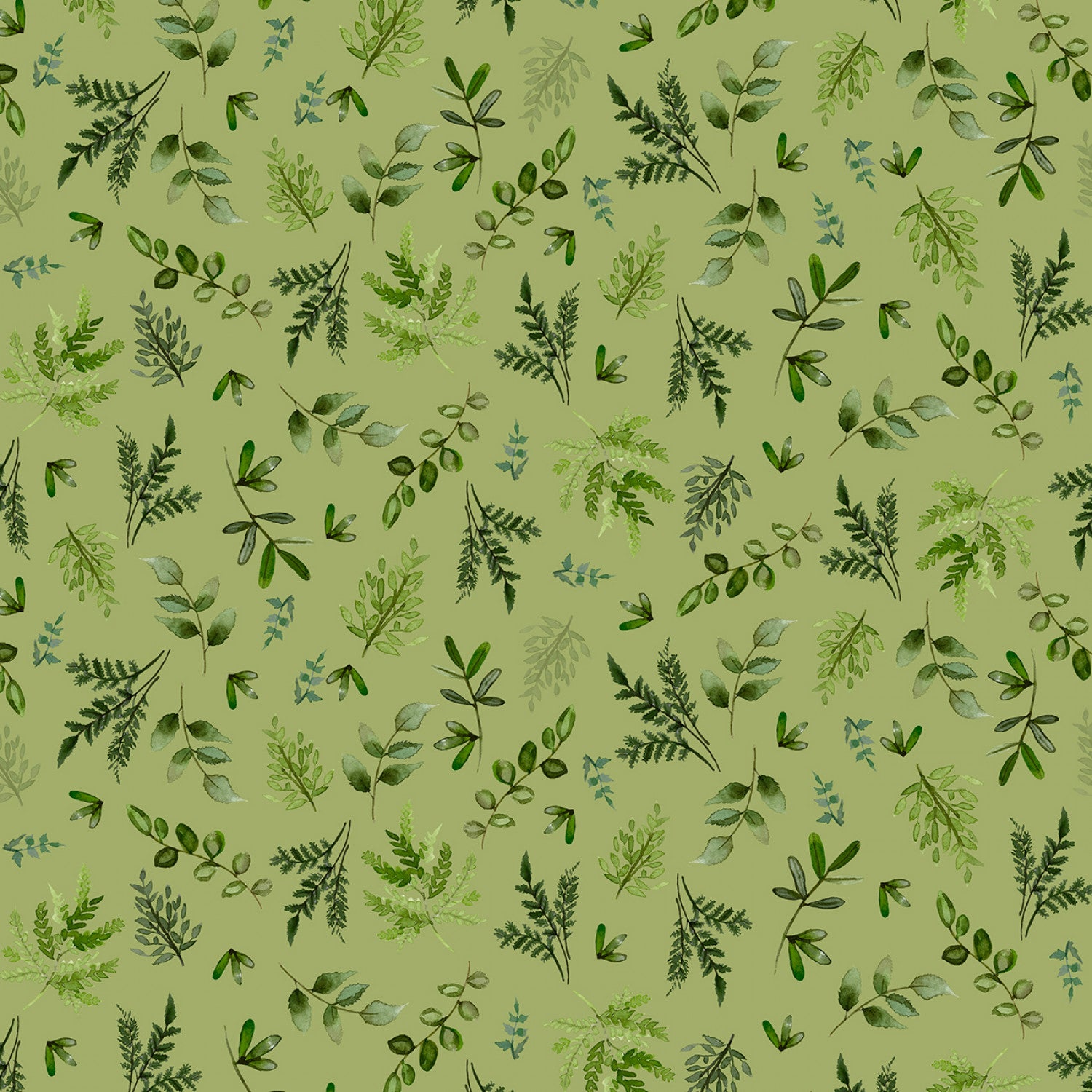 Fabric, Wild Wonder Olive Digital Fronds # Y4077-24