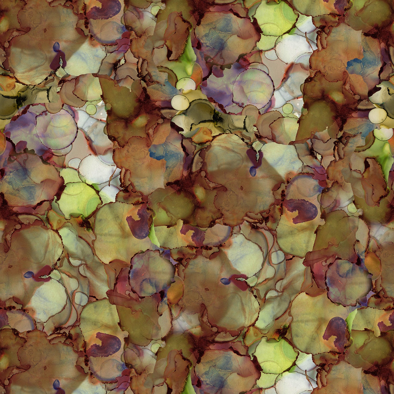 Fabric, Wild Wonder Light Brown Digital Moss Stones # Y4080-14