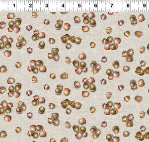 Fabric, The Secret Life of Squirrels ll, Light Taupe Acorns Y4225-61