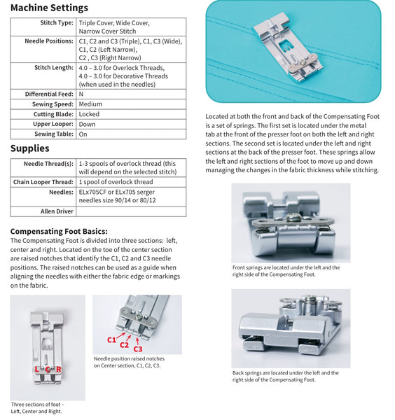 Serger Accessory Foot, Compensating Foot BLES8-COMF