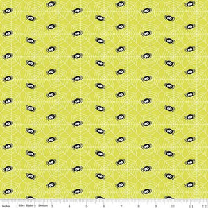 Fabric, Knit, Knit Ghouls and Goodies, Spider K5303R-LIME