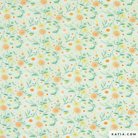 Fabric, Knit, Jersey, Marguerites j93