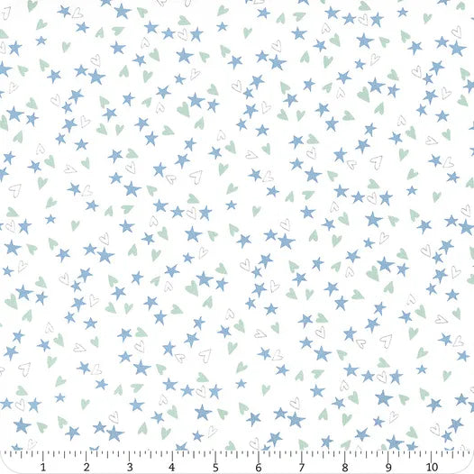 Fabric, Safari Lullaby, White Hearts and Stars 36267 147