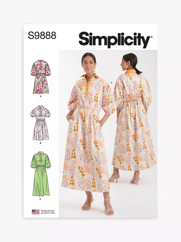 Pattern, SIMPLICITY 9888 Misses' Dresses