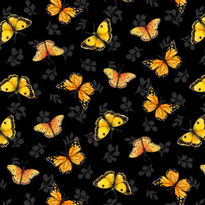 Fabric, Sunflower Splendor Butterfly Toss 3023 83329