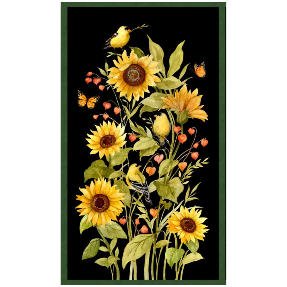 Fabric, Panel Sunflower Splendor 3023 83324