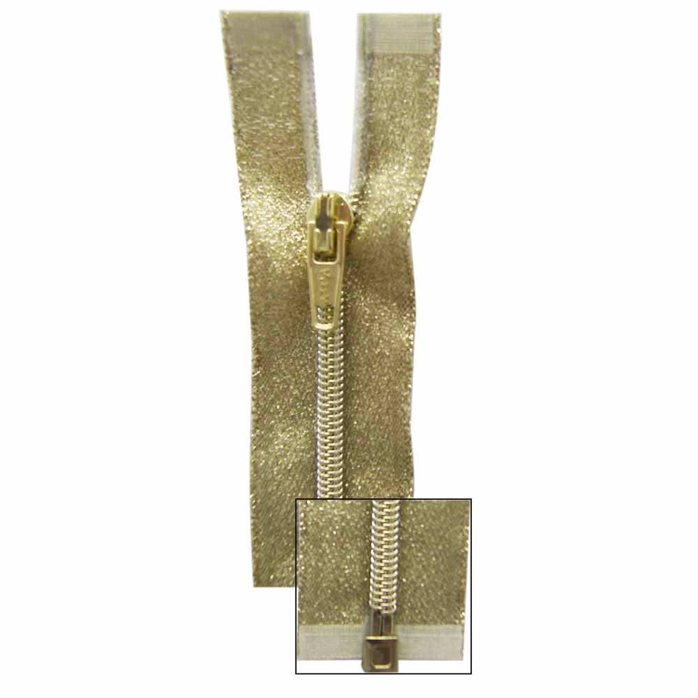 Zipper, VIZZY, Metallic One-Way Separating Zipper 35cm (14″) - Metallic Gold
