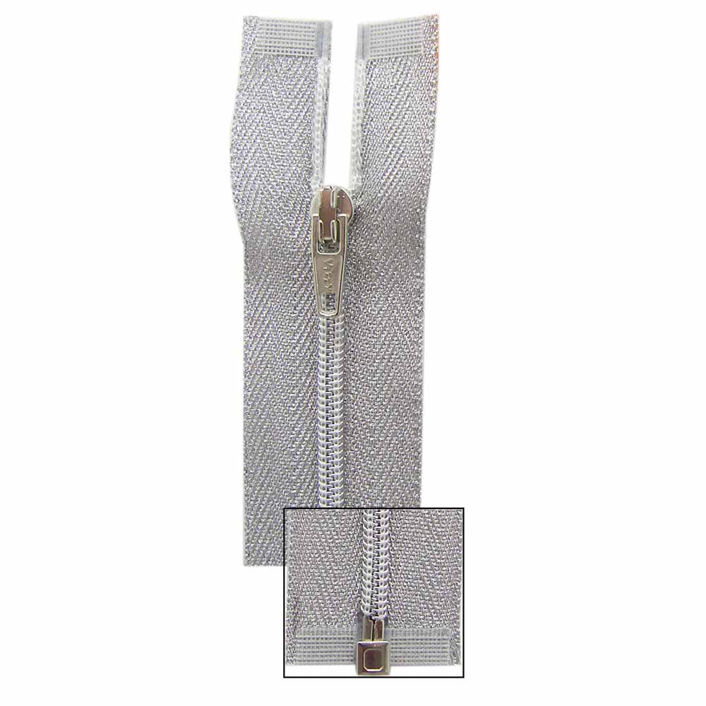Zipper, Vizzy Metallic Silver 50cm non-separating, 20" 0150371