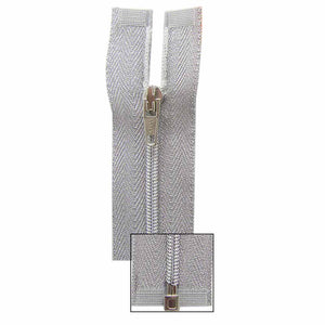 Zipper, Vizzy Metallic Silver 50cm non-separating, 20" 0150371