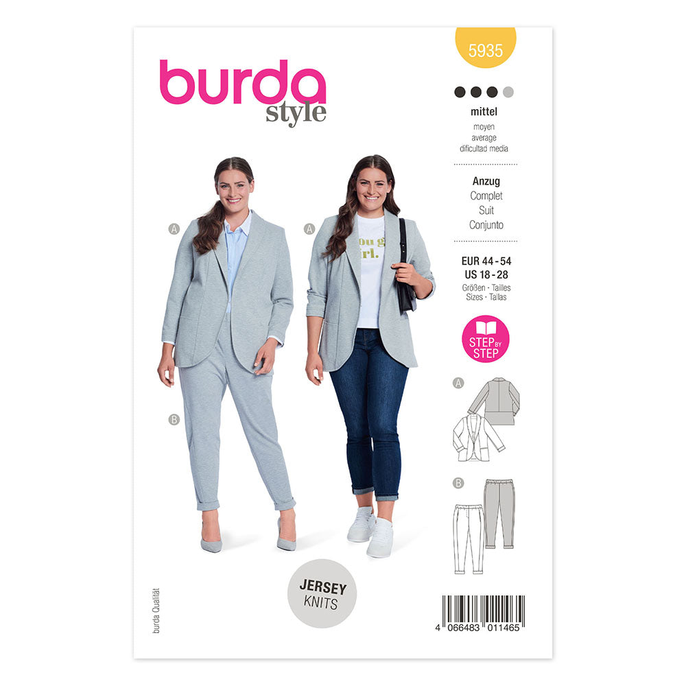 Pattern, Burda, 5935,  Plus Size Jacket and Pants