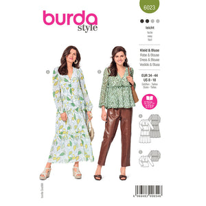 Pattern, Burda, 6023, Tiered Dress / Blouse