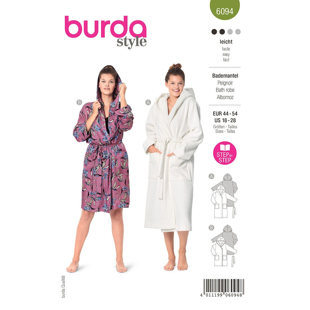 Pattern, Burda, 6094, Bathrobe with Hood