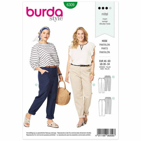 Pattern, Burda, 6209, Women's Pants