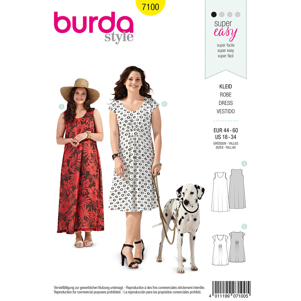 Pattern, Burda 7100 Dress / Sundress Plus Size