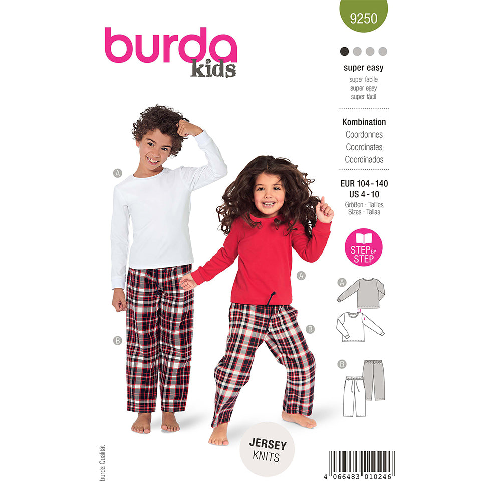 Pattern, Burda  9250 Child Pajamas