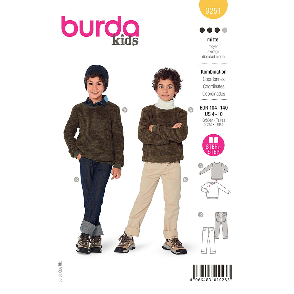 Pattern, Burda, 9251, Coordinates, Top and Pant, Kids