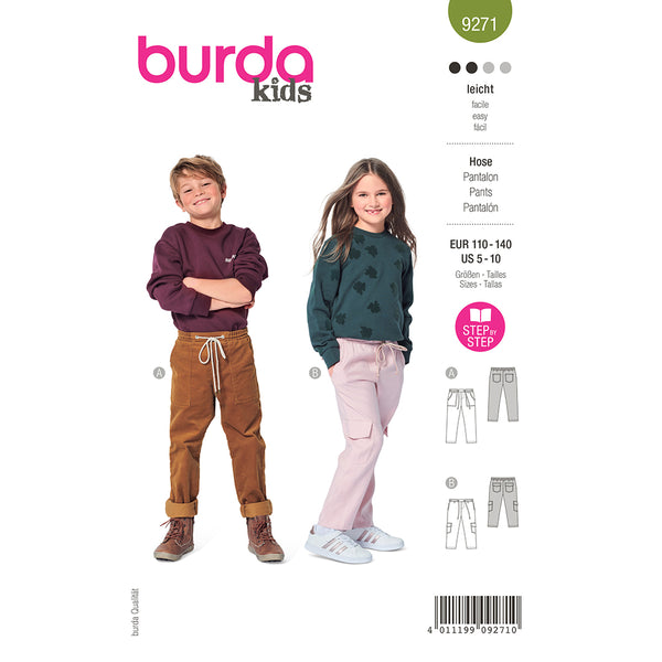 Pattern, Burda, 9271, Pant, Kids