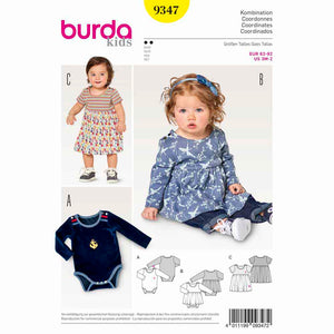 Pattern, Burda, 9347, Baby & Child Unisex Bodysuit