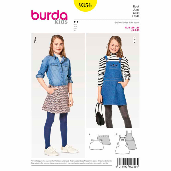 Pattern, Burda, 9356, Child Skirt