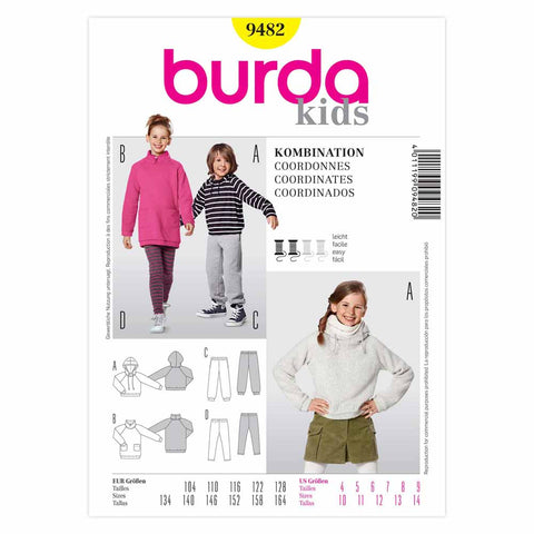 Pattern, Burda, 9482, Child Coordinates, Tops & Bottoms