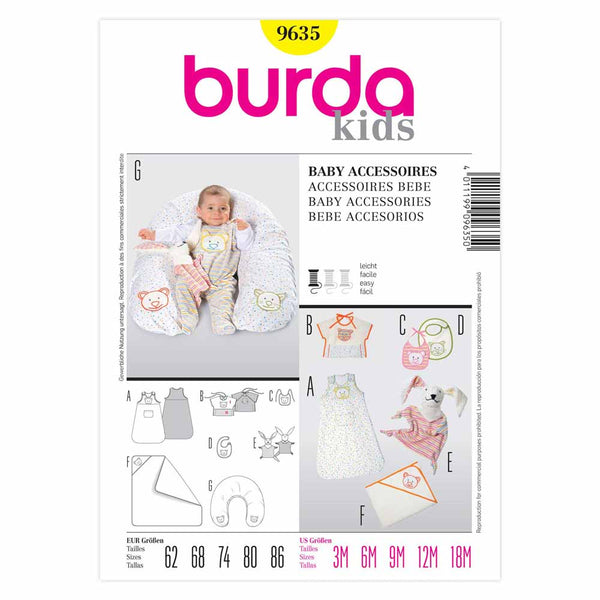 Pattern, Burda, 9635, Baby Accessories
