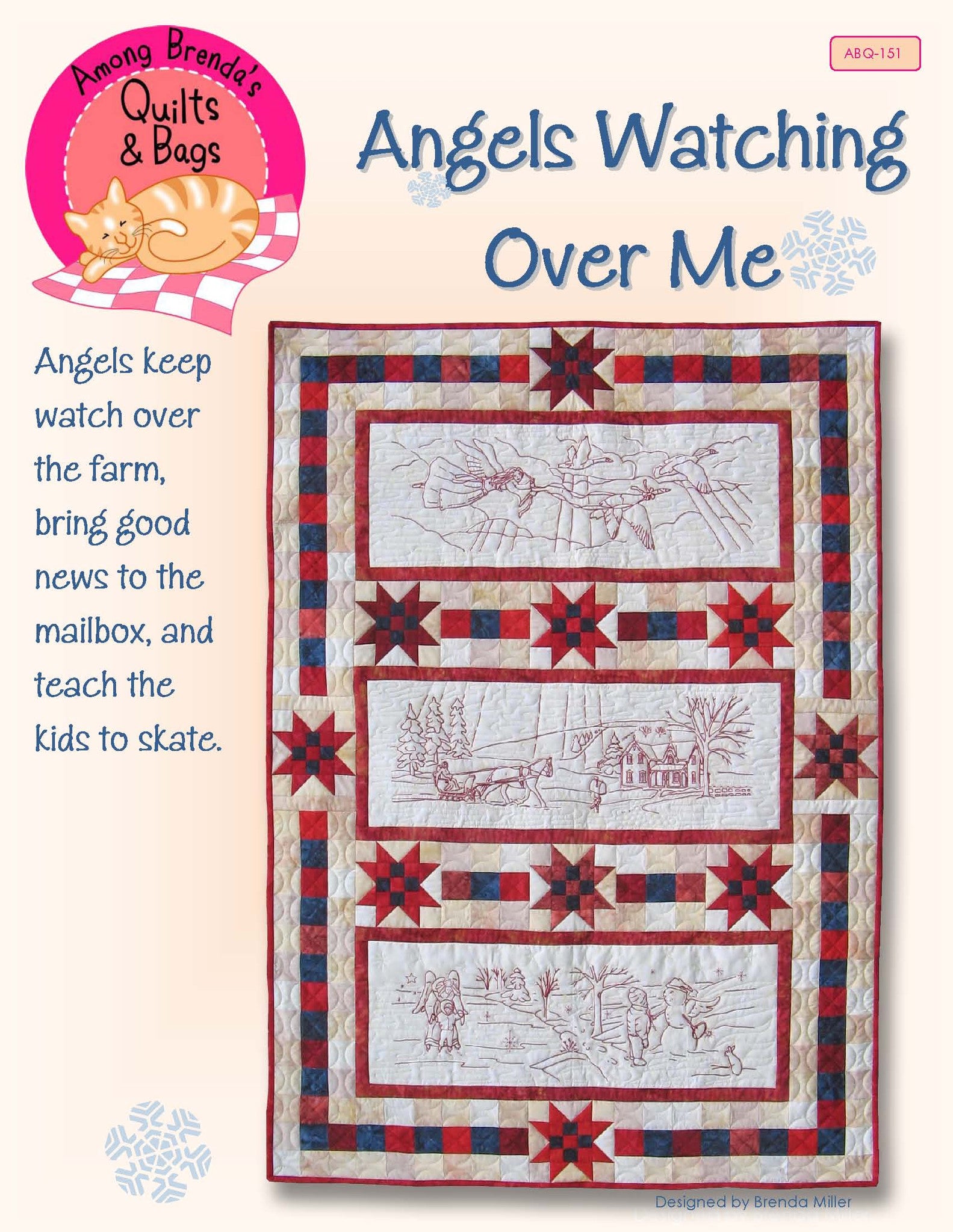 Pattern, ABQ, Angels Watching Over Me, Lap Quilt or Wall Hanging