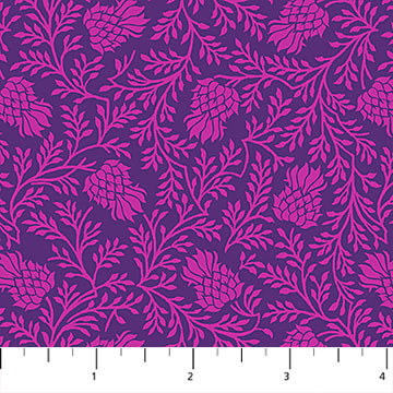 Fabric, Stag and Thistle Purple Thistle 23309 88