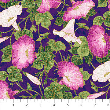 Fabric, Morning Glory Shimmer Purple 23321M-88