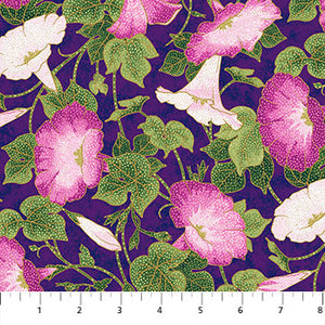 Fabric, Morning Glory Shimmer Purple 23321M-88