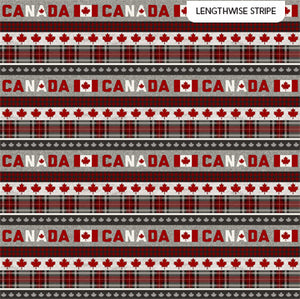 Fabric, My Canada, Gray Multi Canada with Flag 24010 92