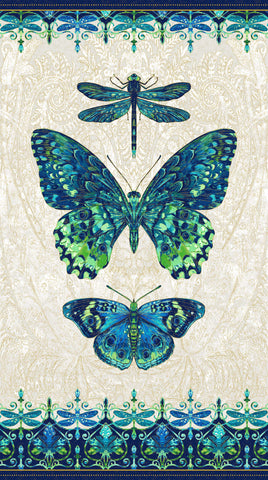 Fabric, Luminosity Butterfly Panel Cream Multi 24448M-11