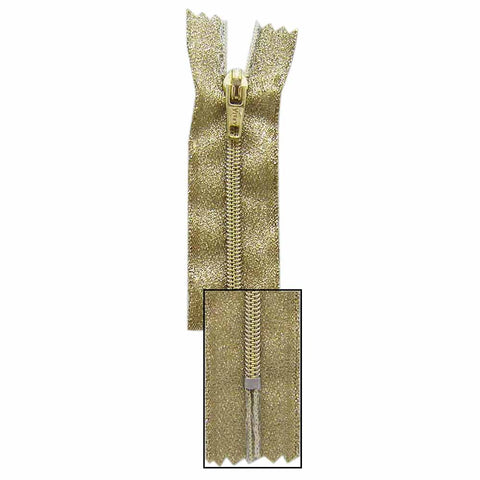 Zipper, VIZZY Metallic Closed End Zipper 45cm (18″) - Metallic Gold