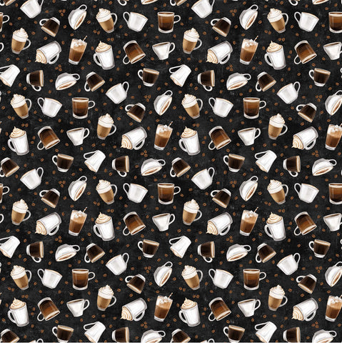 Fabric, Cafe Culture, Black Multi, 24486-99