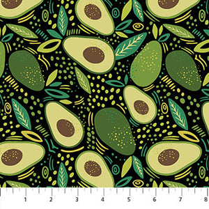 Fabric, Avocado Love, Black 24580-99