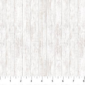 Fabric, Christmas, Golden Christmas: White Barnboard  25300-10