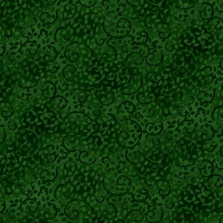 Fabric, Dark Green Scroll Texture, 26035-797