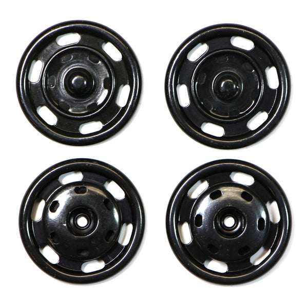 Snap, Sew In Snap Fasteners Black - size 30mm 1 1/8"