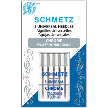 Schmetz Machine Sewing Needle, Chrome Universal Needle Size 90/14 # 4010S