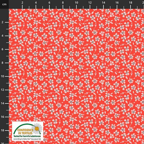 Fabric, Knit, Avalana Jersey Floral Red Ditsy Print, 419-876