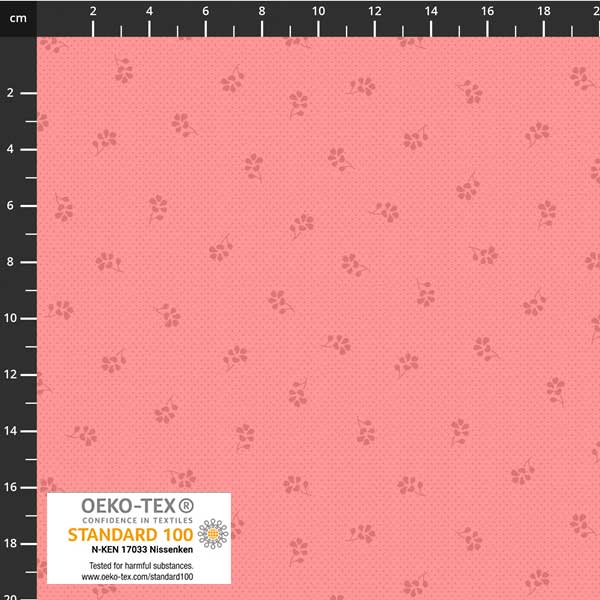Fabric, Tiny Delight, Pink Background, Pink Mini Dot with Flower,  4514-252