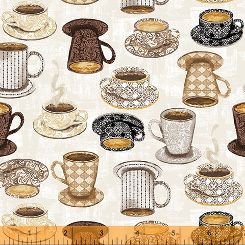 Fabric, Coffee Connoisseur Cream Mug Collection 53063-1