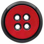 Button, 34mm, 1 3/8" Red and Black Button 603380H