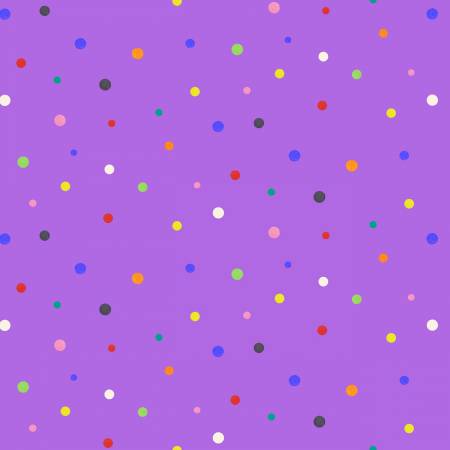 Fabric, Elephant Friends, Purple Dot 626E-PURPLE